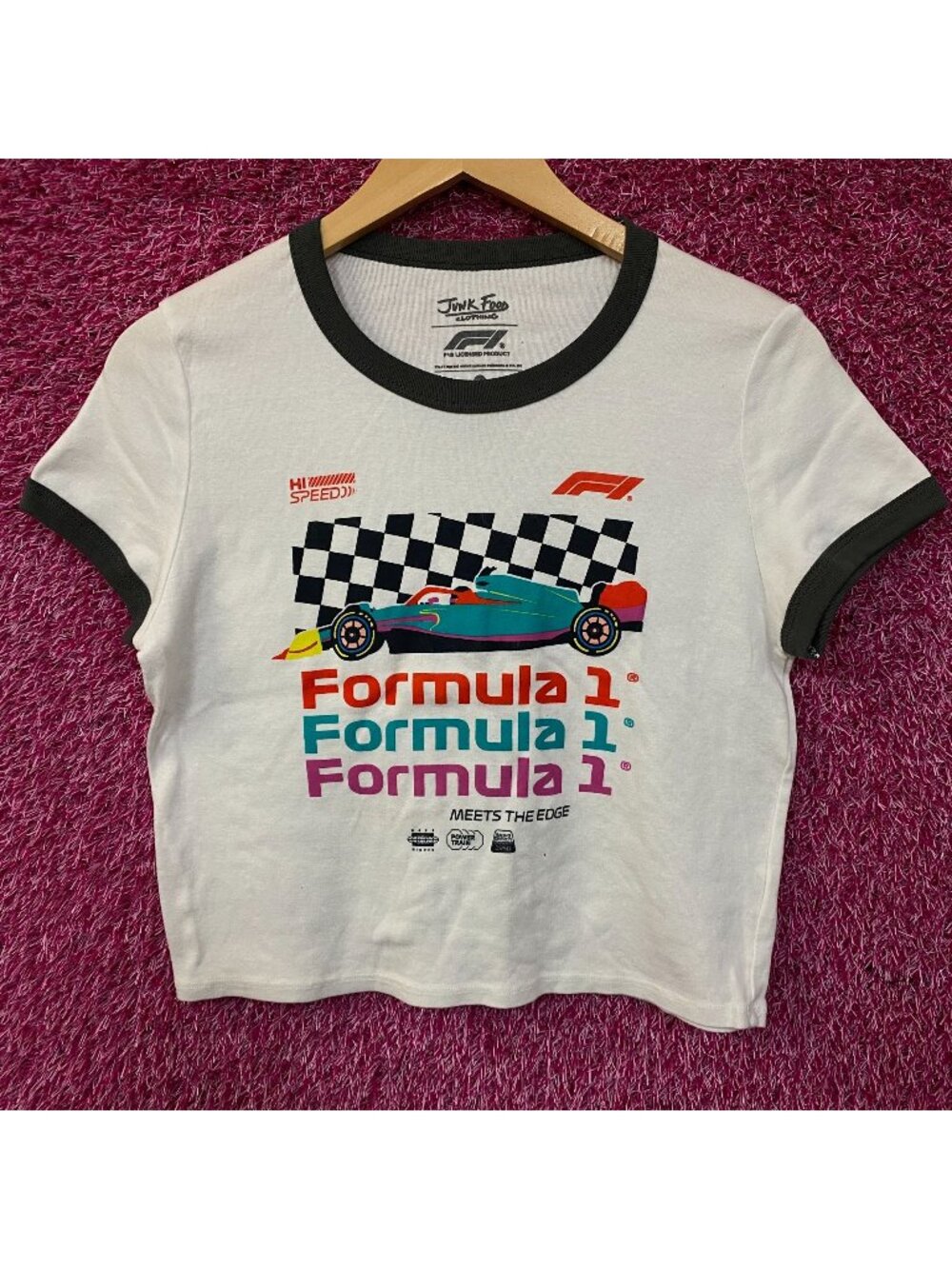 Junk Food Women's Formula 1 Finish Line Crop T-shirt XL